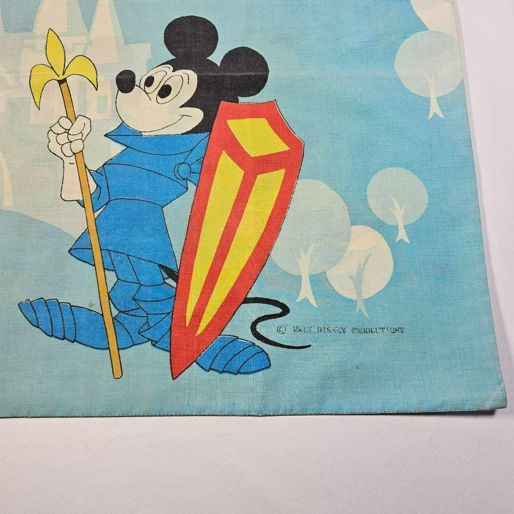 Vintage Disney MIckey Mouse & Friends Standard Size Pillowcase Blue